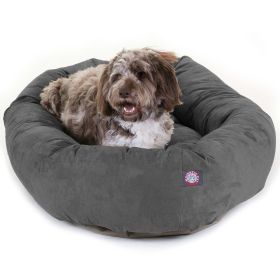 Suede Bagel Pet Bed For Dogs, Gray, Extra Large