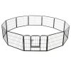 Dog Playpen 12 Panels Steel 31.5"x23.6" Black