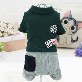 Pet Clothes Dog Four-legged Pet Clothes (Option: Letter Fourlegged Dark Green-S)