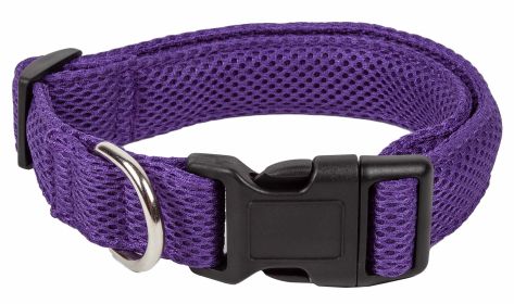 Pet Life 'Aero Mesh' 360 Degree Dual Sided Comfortable And Breathable Adjustable Mesh Dog Collar (Color: purple)